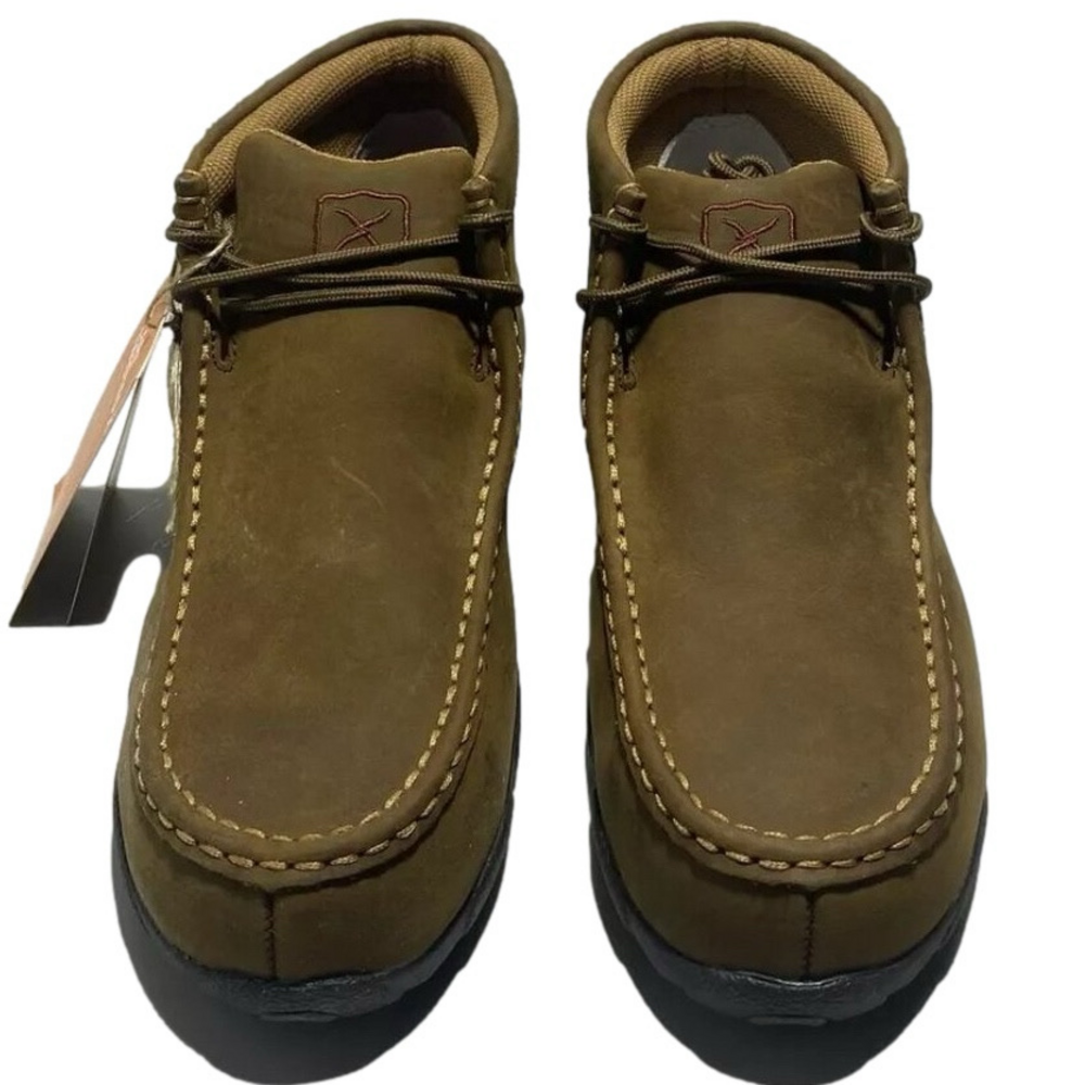 NEW TWISTED X Driving Moc's D Toe Steel Toe Men's Size 8 Slip on Leather Brown